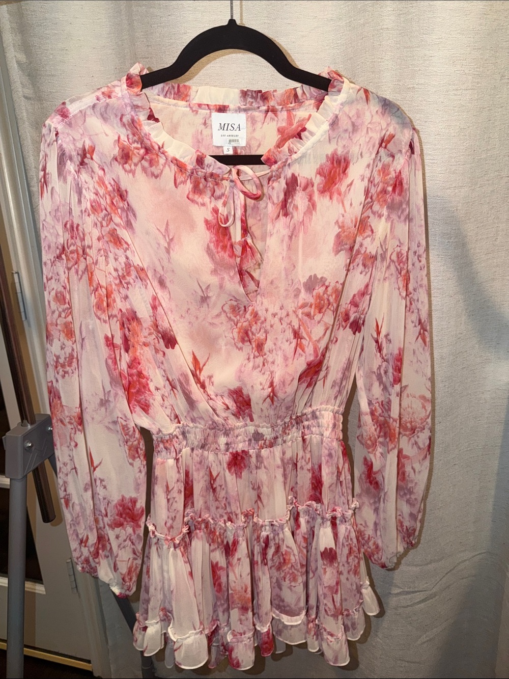 Misa Los Angeles Pink Floral Mini Dress